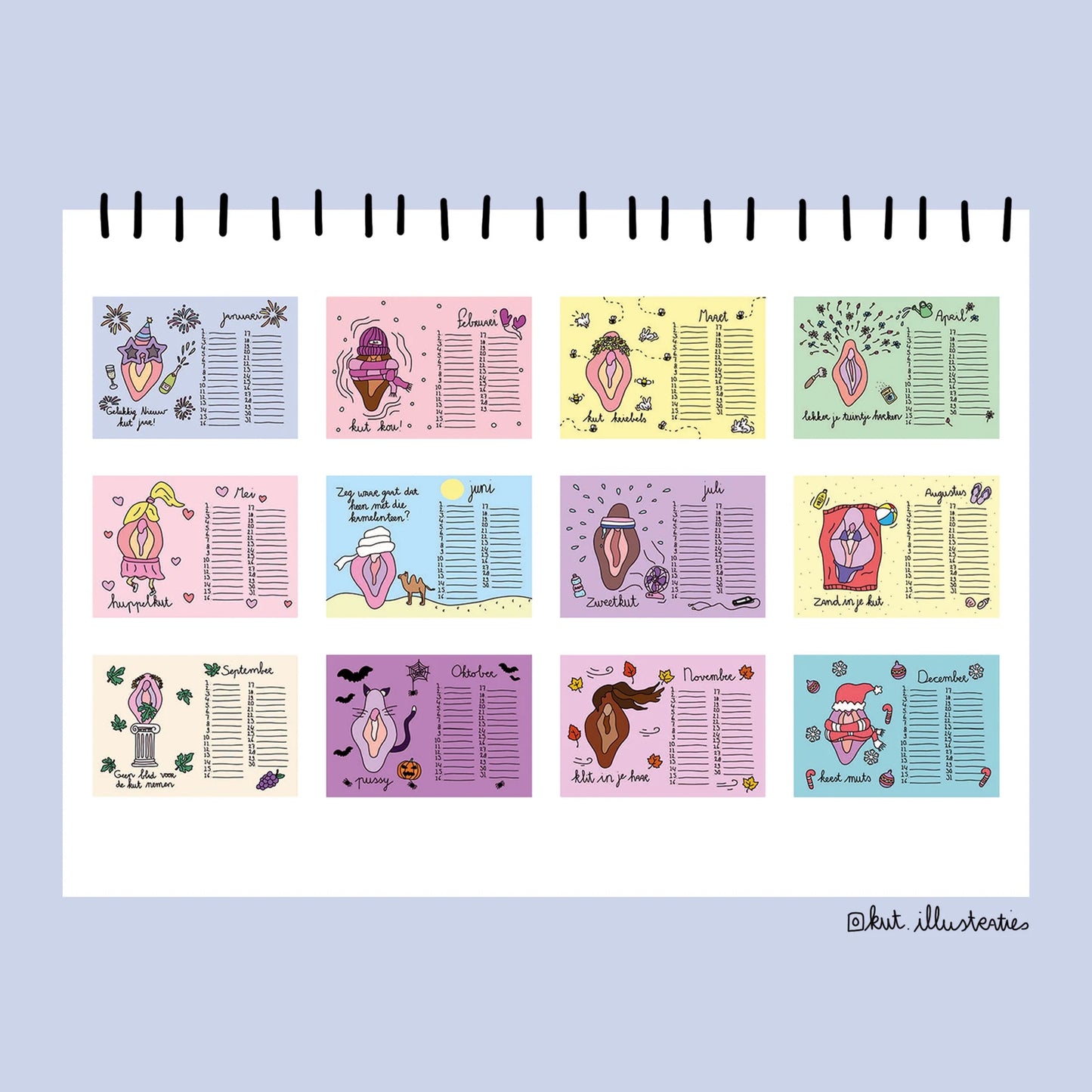 KUT VERJAARDAGSKALENDER - KUT ILLUSTRATIES